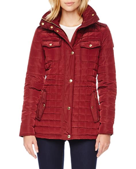 michael kors girl jacket red hooded|Michael Kors jacket puffer.